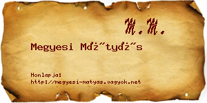 Megyesi Mátyás névjegykártya