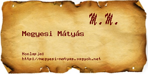Megyesi Mátyás névjegykártya