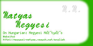 matyas megyesi business card